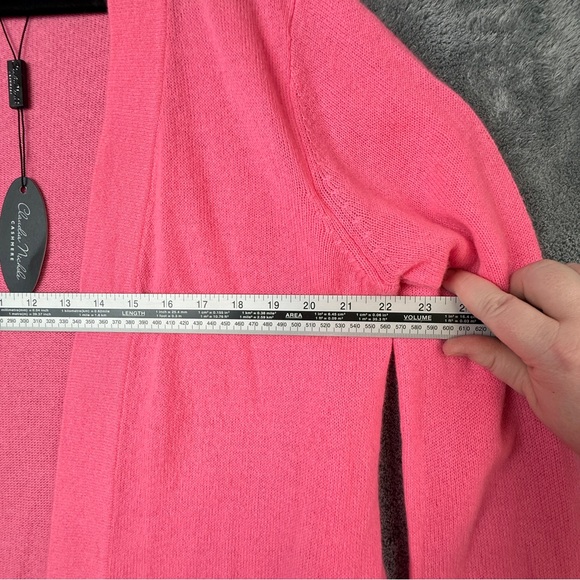 NEW! 100% Cashmere Claudia Nichole Bright Pink Cardigan Sweater Size Large NWT - Picture 8 of 15